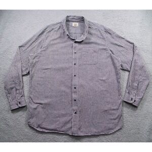 LL Bean Shirt Mens Size XXL Tall Black White Check Flannel Button Up Traditional
